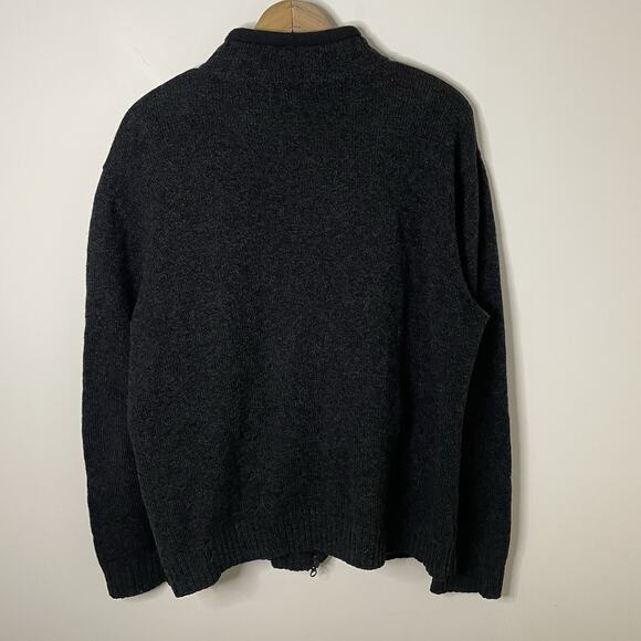 Woolrich Onyx Heather Gray 100% Wool Zip Up Sweater Grandpacore Men’s Size Large - Picture 13 of 16